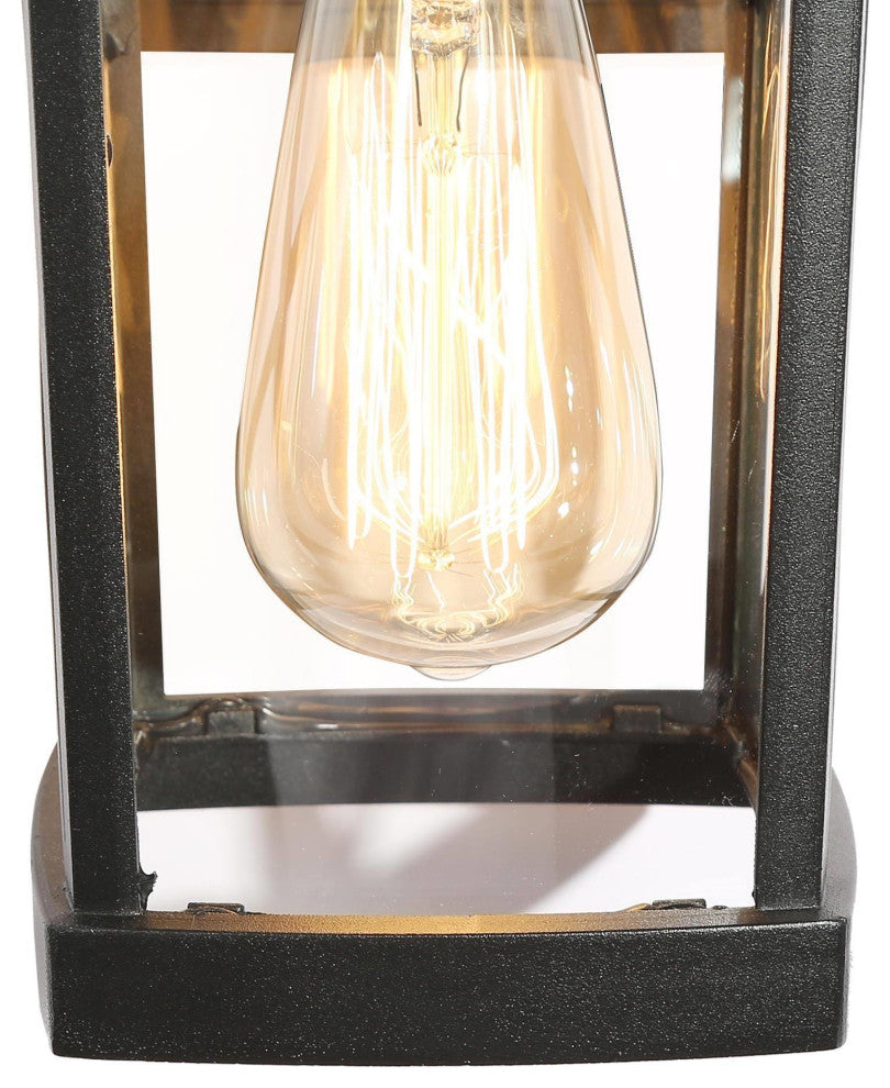 LNC 2-Pack 1-Light 10.2-in H Matte Black Square Cage Outdoor Wall Sconces