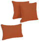 Double-Corded Solid Outdoor Throw Pillows With Inserts, Set of 3, Cinnamon