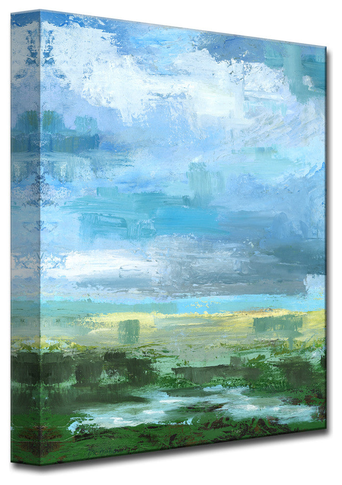 Gray Blue Sky II' Ready2HangArt Canvas by Leslie Owens, 12"x16"