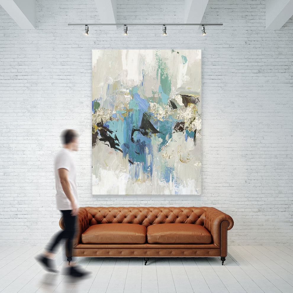"Blue Silver I" Fine Art Giant Canvas Print, 54"x72"
