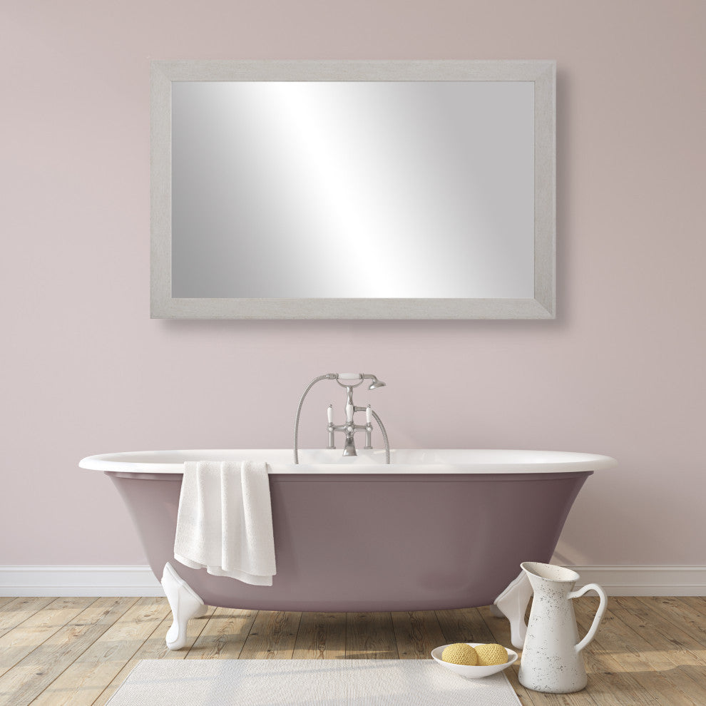 LaRue Framed Wall Mirror, Nickel, 28" X 48"