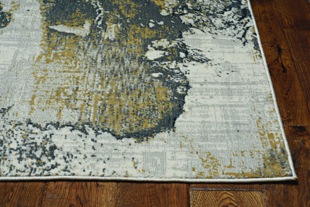 HomeRoots 90" X 90" Blue Polyester Rug