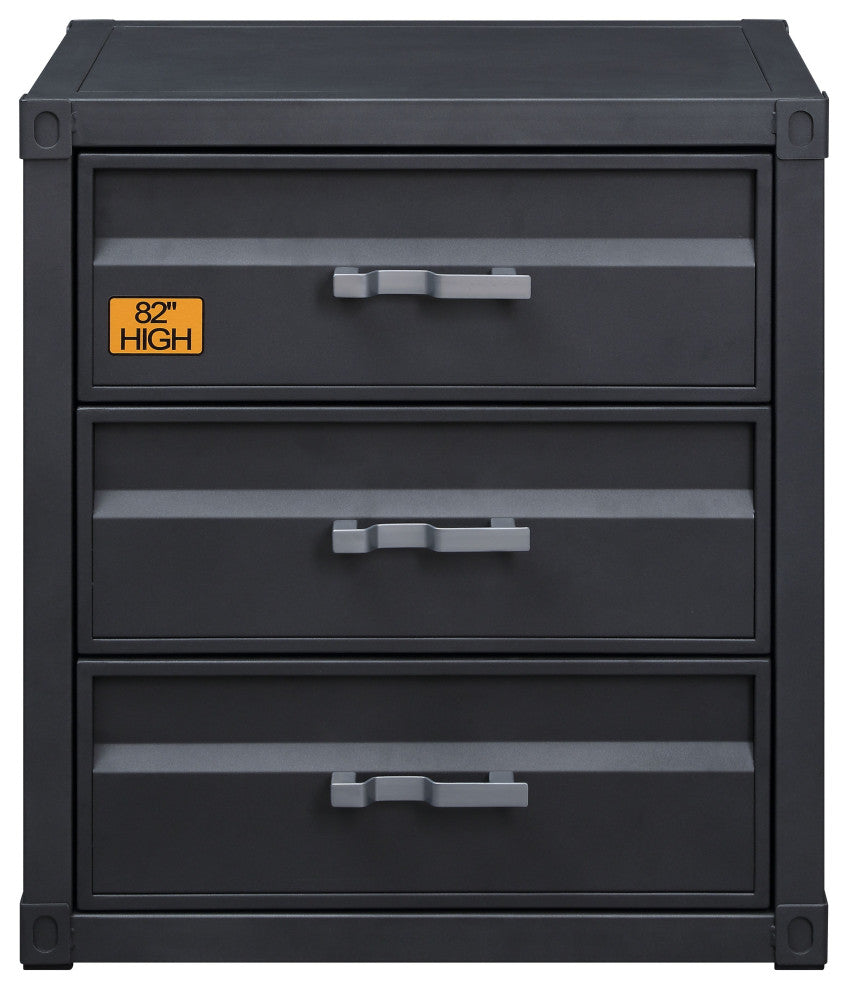 ACME Cargo 3-Drawer Chest, Gunmetal Finish