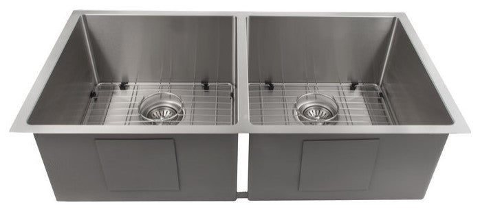 ZLINE Undermount Double Bowl Sink in Stainless Steel with Bottom Grid