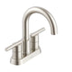Parma 2H Centerset Bath Faucet, Metal Touch Down Drain 1.2gpm, Brushed Nickel
