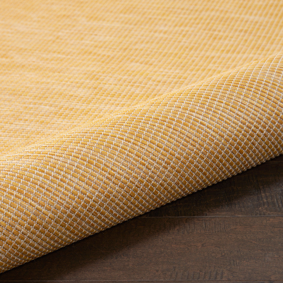 Nourison Positano Contemporary Area Rug, Yellow, 8'xround