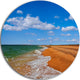 Green Waters On Winter Day Beach, Seashore Round Metal Wall Art, 11"