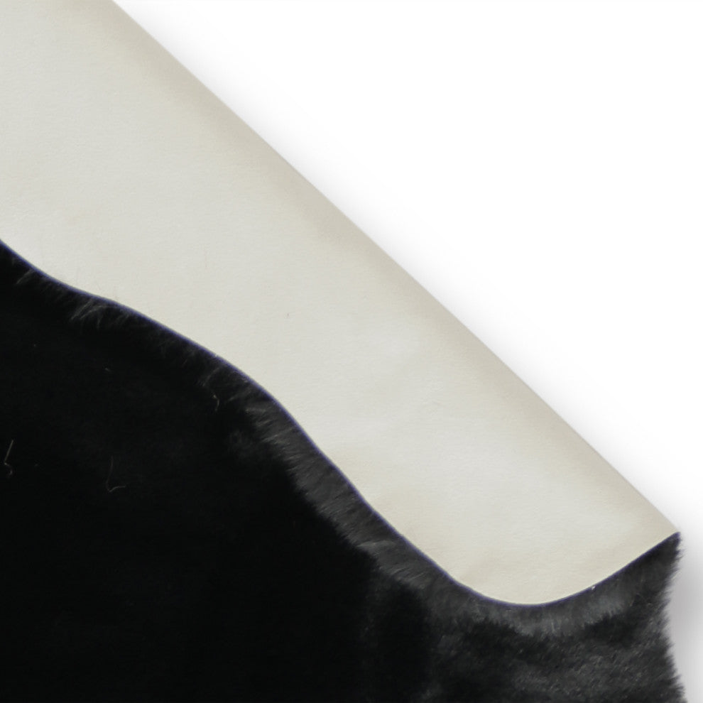 LUXE FAUX RABBIT FUR SHEEPSKIN RUG 2' X 3' 25mm PILE, 900 gsm - BLACK