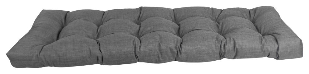 55"x19" Tufted Solid Outdoor Spun Polyester Loveseat Cushion Gray