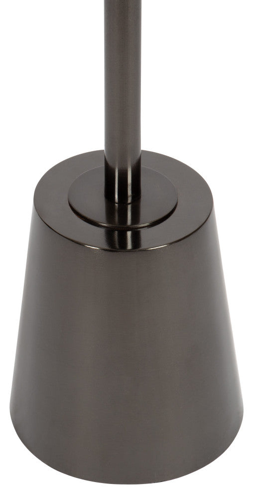 Tira Round Side Table, Pewter/White 14x14x24