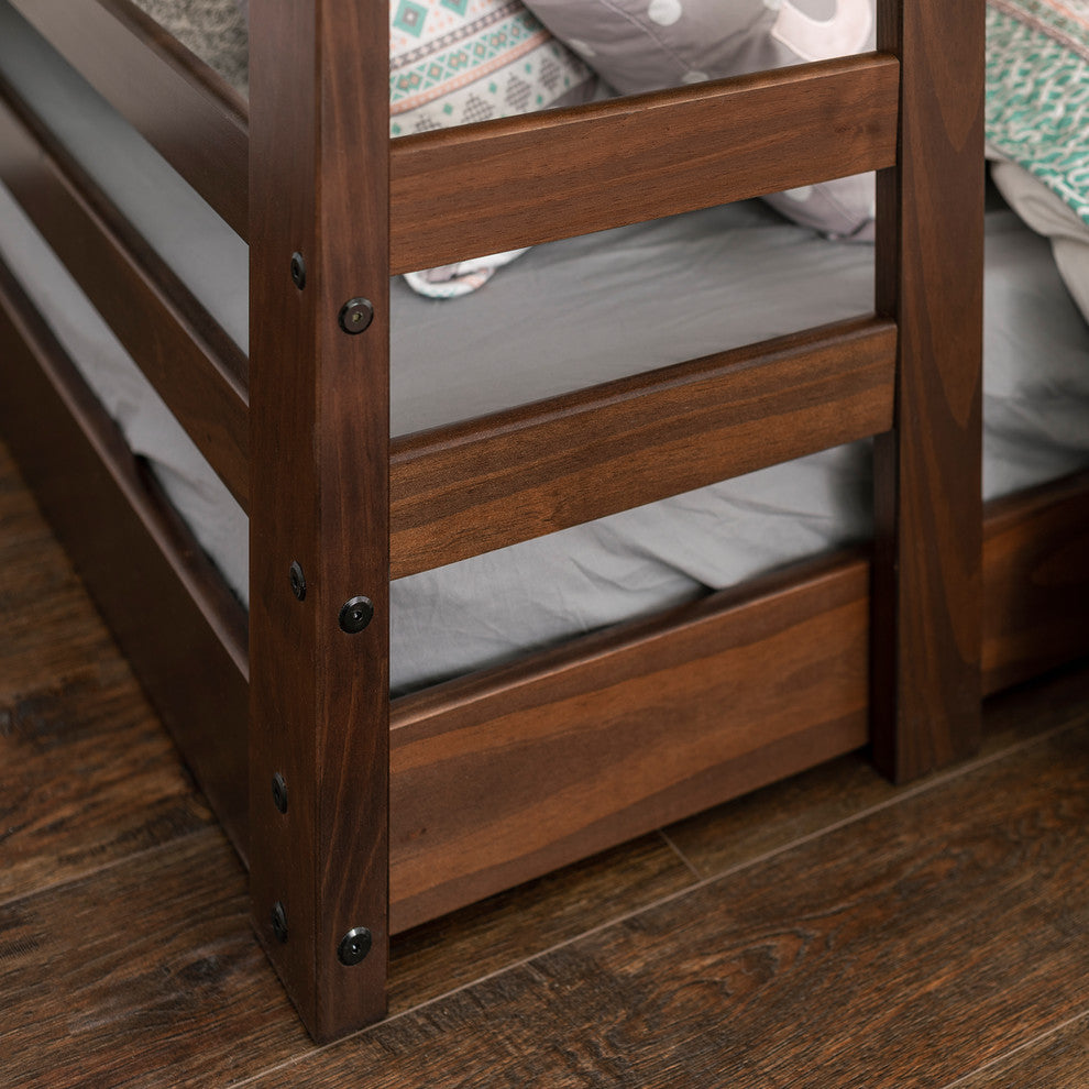 Low Wood Twin Bunk Bed, Walnut
