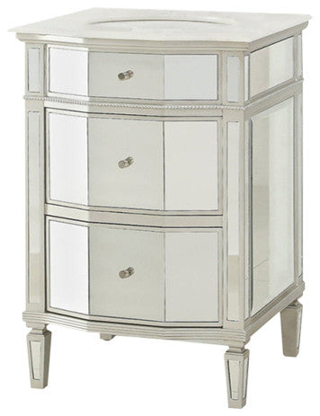 24" All Mirror Petite Bathroom Sink Vanity, Ashlie Model # HF006