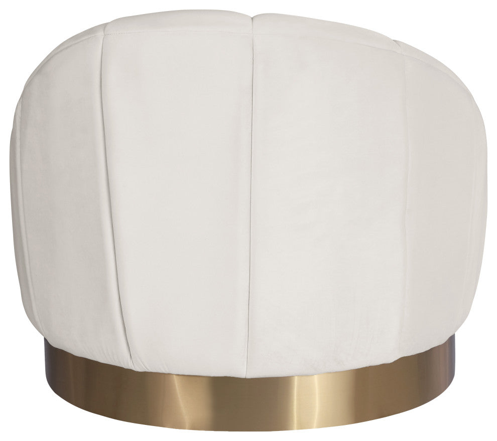 Shelly Velvet Upholstered Chair, Cream