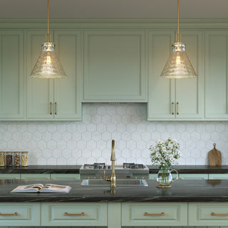 1 Light 14 in. Modern Gold Pendant
