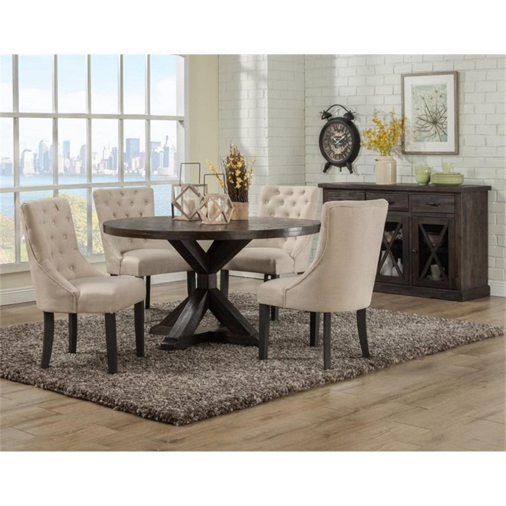 Newberry Round Dining Table, Salvaged Grey