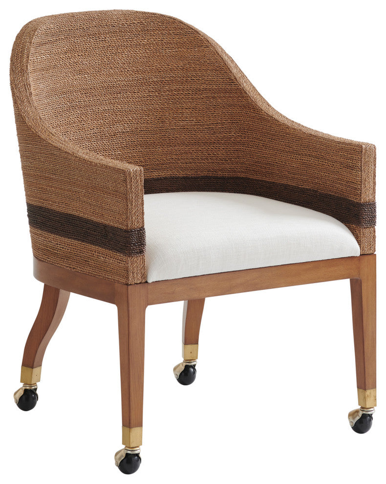 Dorian Woven Arm Chair With Casters