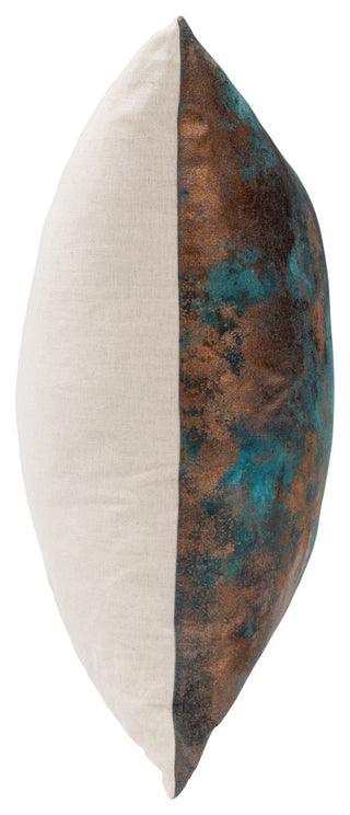 Equilibrium 22x22 Linen Blend Fabric Throw Pillow, Teal Bronze