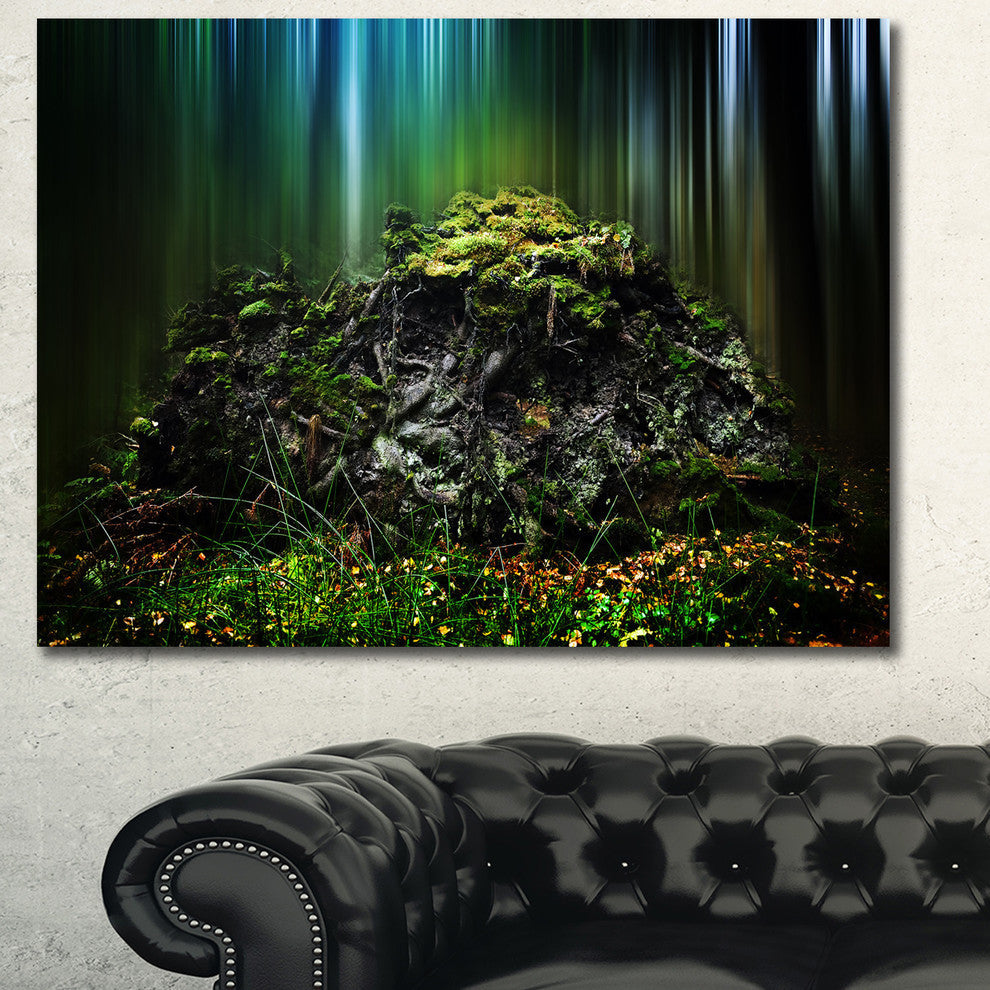 Dark Forest on Snowy Morning, Landscape Canvas Art Print, 40"x30"