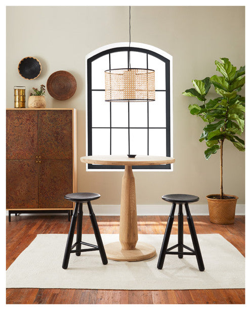 Dowel Solid Oak Counter Stool