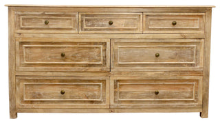 Jenna 7-Drawer Solid Wood Dresser, Natural Finish