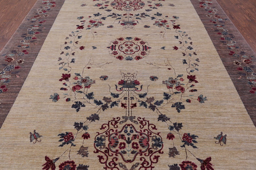 9' 0" X 11' 10" William Morris Handmade Wool Rug Q9436