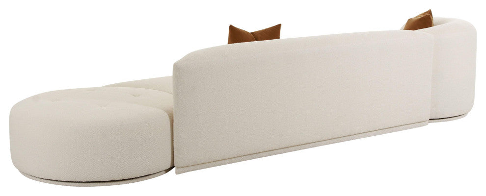 Fickle Cream Boucle 3-Piece Chaise Modular Sofa