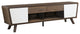 2 Drawers TV Stand, Dark Walnut and Glossy White