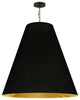 1 Light X-Large Anaya Aged Brass Pendant with Black/Gold Shade