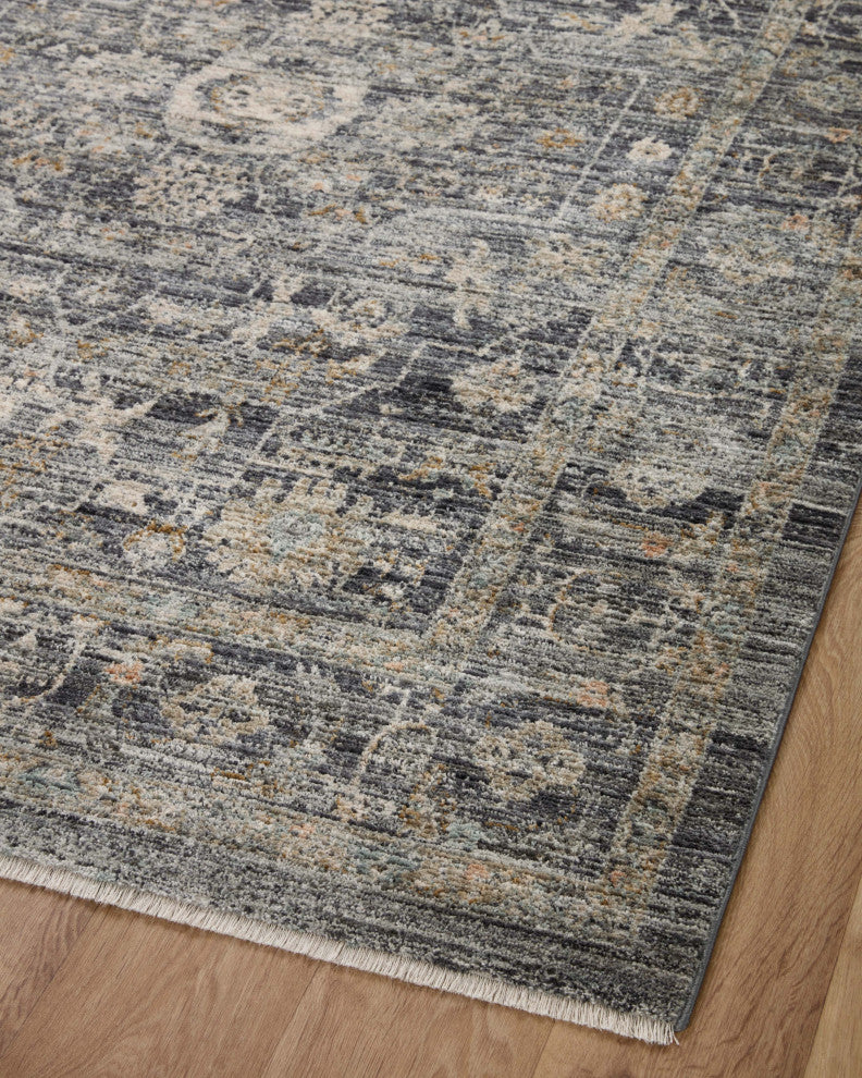 Jean Stoffer x Loloi Katherine Area Rug, Midnight  / Tobacco, 5'-3" X 7'-9"