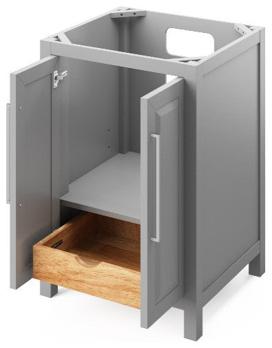 Cade Transitional 24" Grey Bathroom Vanity, Boulder Cultured Marble Vanity Top
