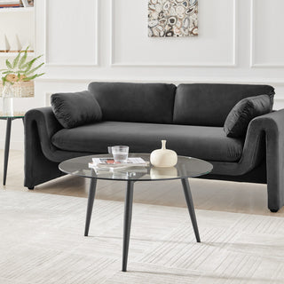 Danya B. Van Beuren Coffee and Side Table Set With Taper Legs, Black/Clear