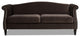 Elaine 77" Camel Back Small Space Sofa, Deep Brown Performance Velvet