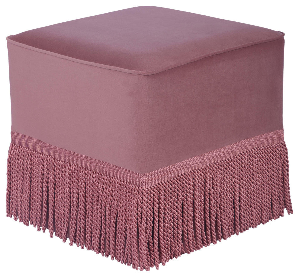 Fenn Mauve Velvet Ottoman
