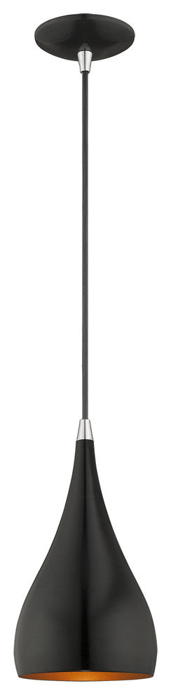 Livex Lighting Shiny Black 1-Light Mini Pendant