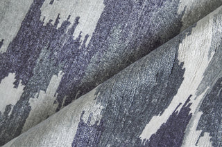 Bamboo Silk Hand-Knotted Bamboo Silk and Cotton Navy Blue Area Rug