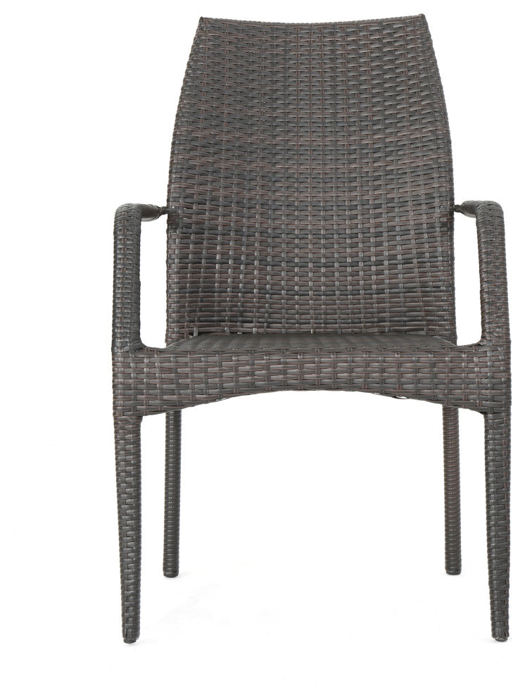 GDF Studio 3-Piece Michael Outdoor Multibrown Wicker Bistro Set