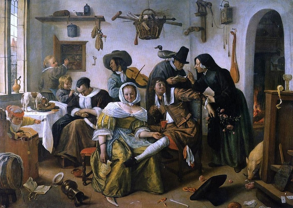 Jan Steen In Luxury Beware, 18"x27" Wall Decal