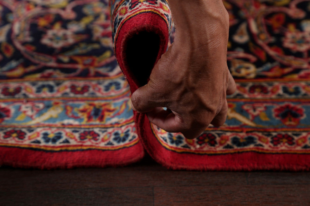 Consigned, Oriental Traditional Handmade Vintage Persian Area Rug, Red, 10x13