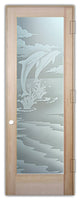 Interior Prehung Door or Interior Slab Door - Dolphins Leaping - Douglas Fir...
