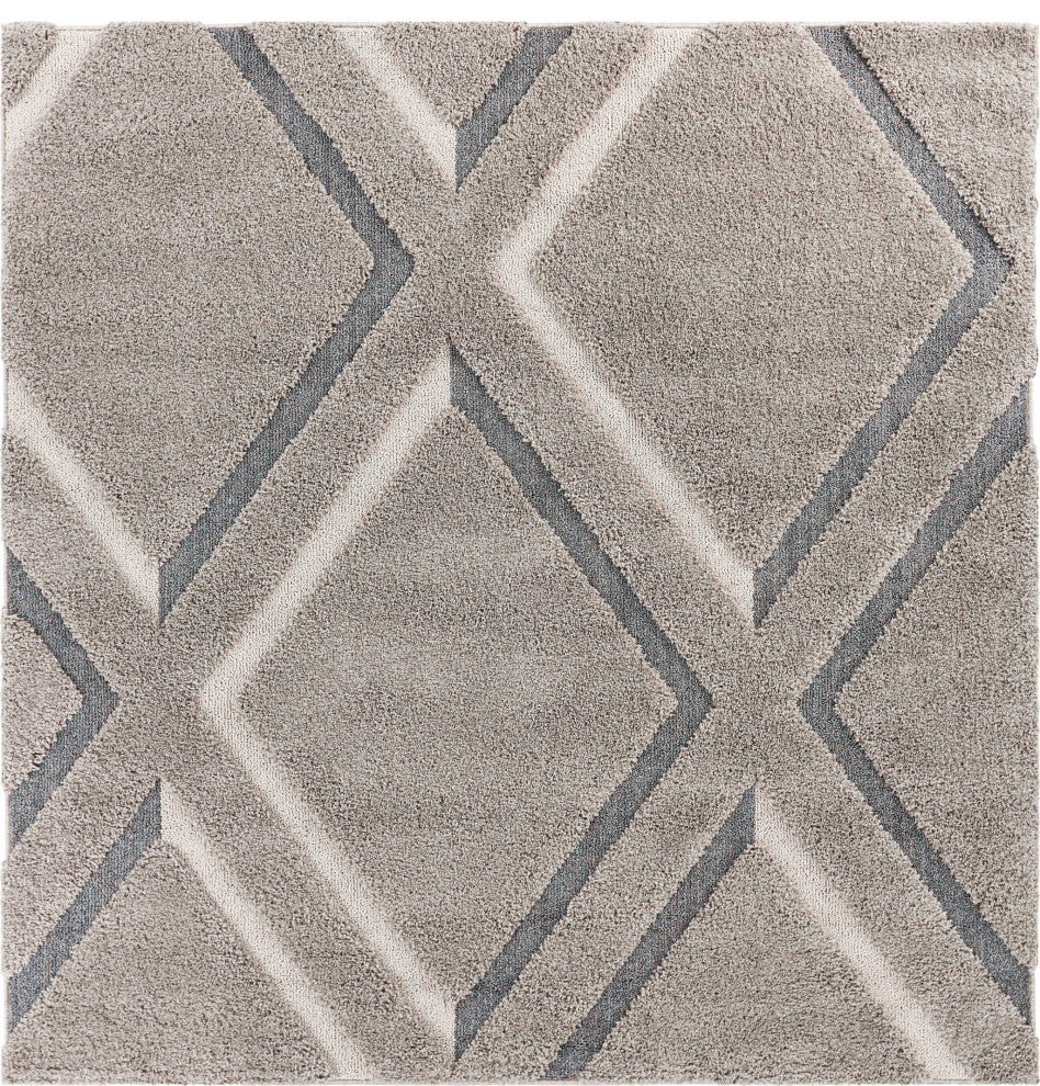78" X 78" Grey Polypropylene Rug