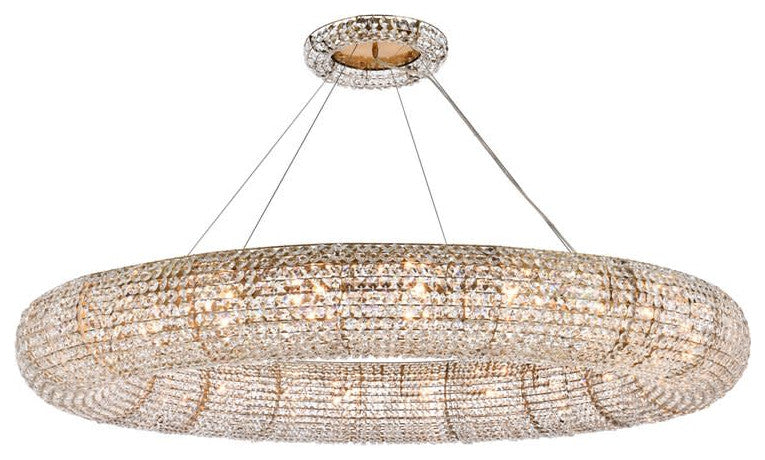 Elegant Lighting 2114G59/RC Paris 24 Light 59"W Crystal Ring - Brass