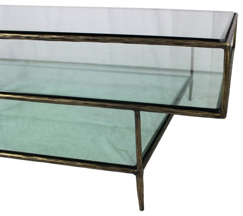 Clear Glass Triple Layered Coffee Table