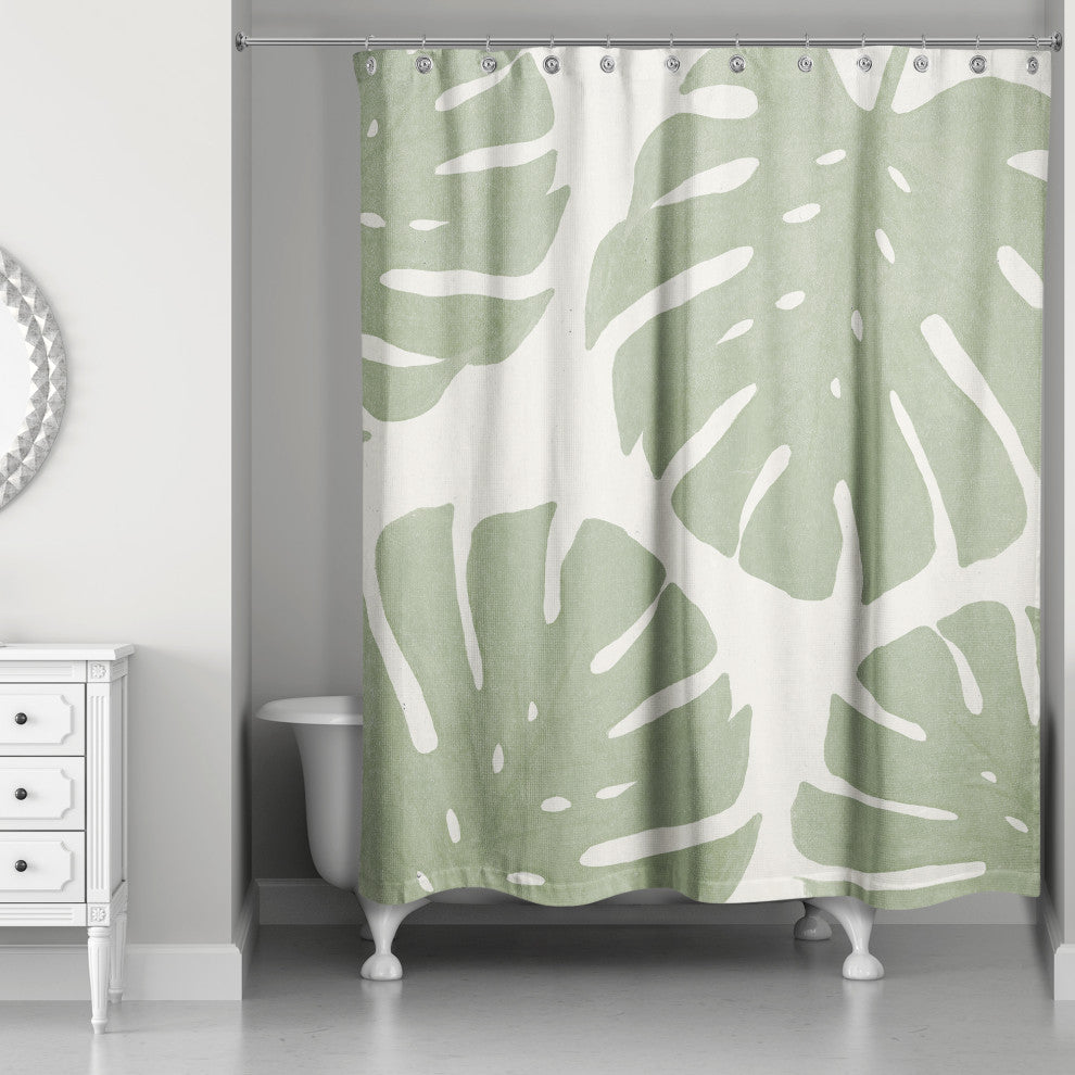 Big Green Monstera 71x74 Shower Curtain
