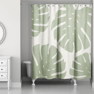 Big Green Monstera 71x74 Shower Curtain