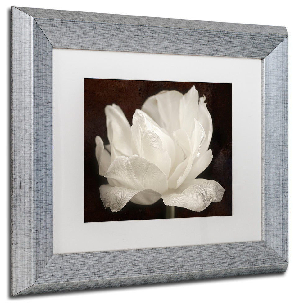 Cora Niele 'White Tulip III' Matted Framed Art