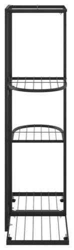 vidaXL Plant Stand Plant Rack Plant Shelves for Indoor and Outdoor Black Metal
