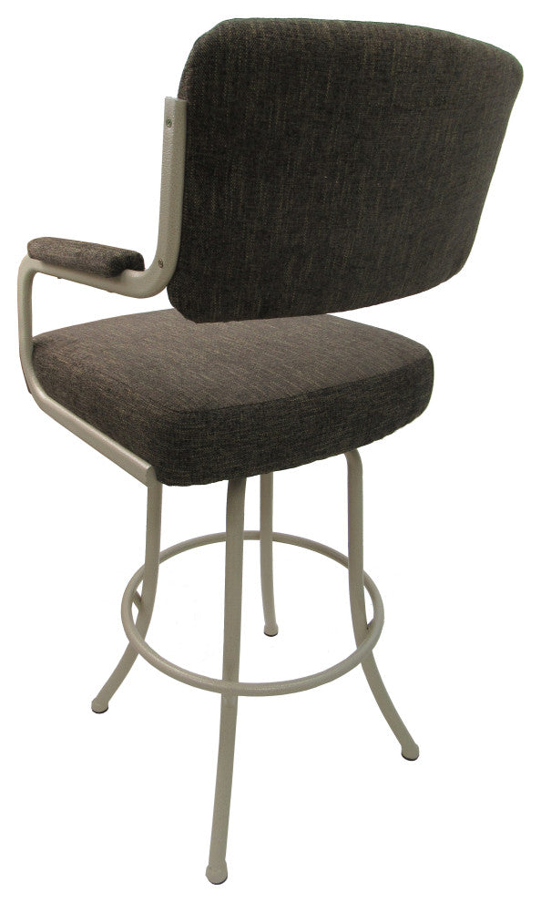Swivel Counter Metal Bar Stool, Sanora Brown - Beige, 30"