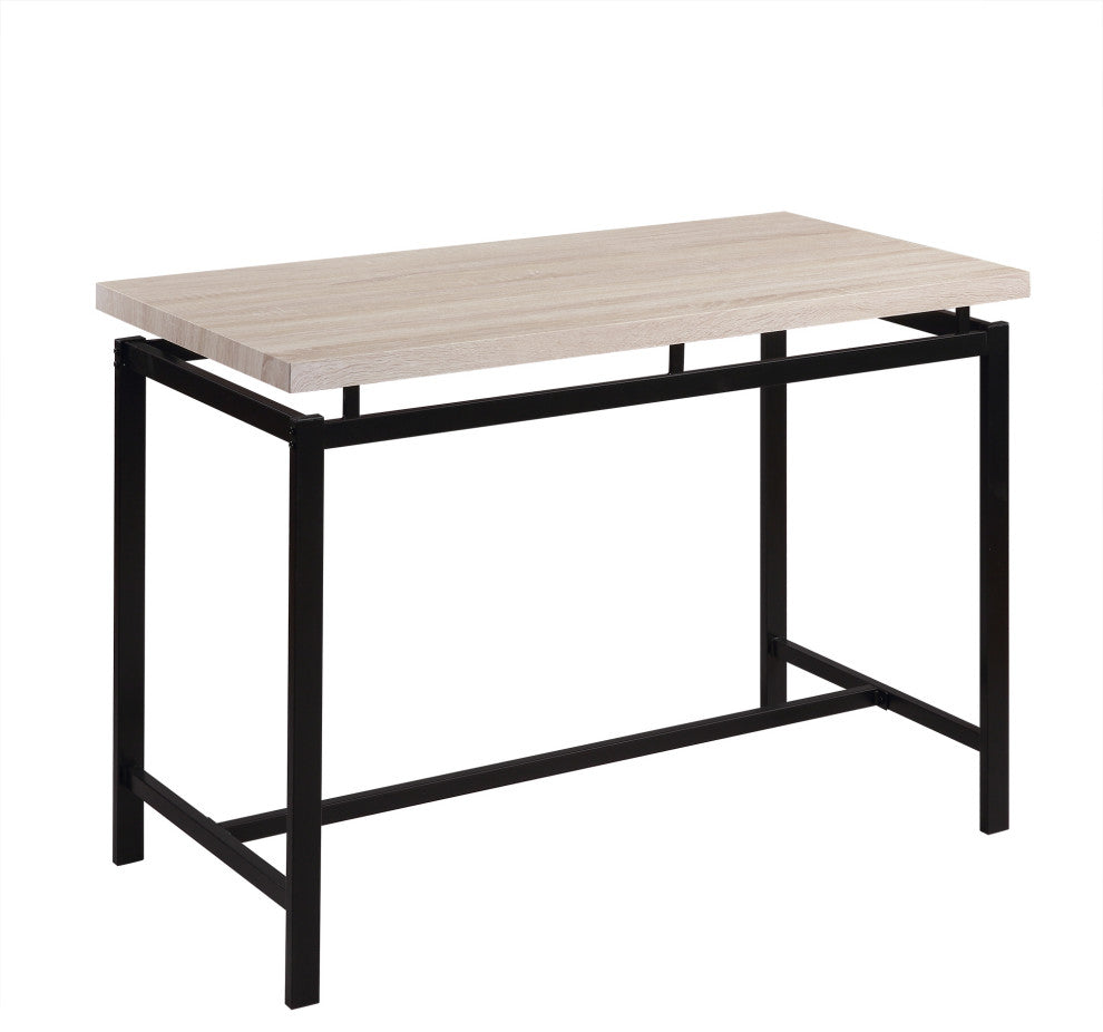 Benzara BM261355 5 Piece Pub Table Set With Backless Seat Stools, Gray