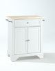 Crosley Furniture LaFayette Natural Wood Top Portable Kitchen Island in White