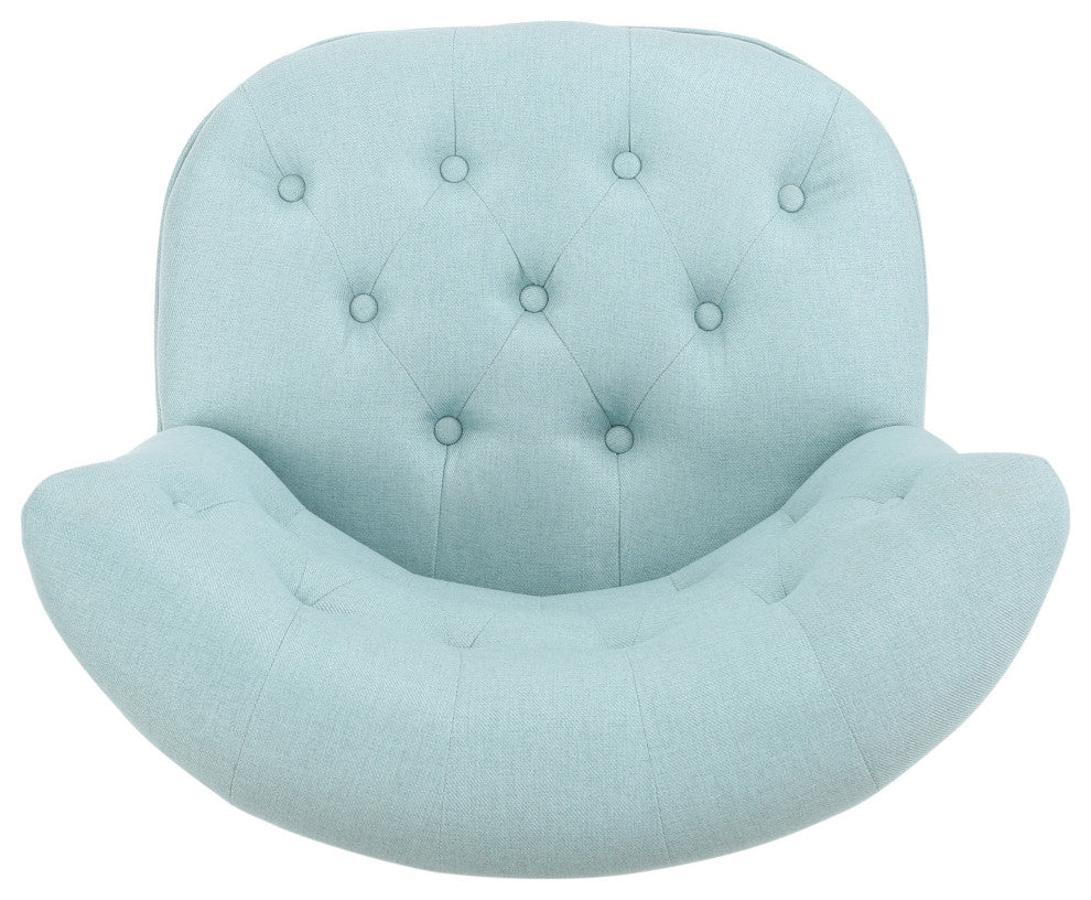 GDF Studio Donna Plush Modern Tufted Accent Chair, Light Blue